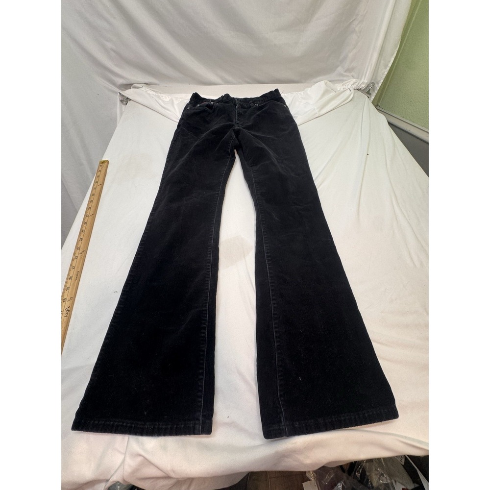 CHAPS WOMEN'S Flair Leg CORDUROY PANTS/JEAN STYLE 6 BLACK Gothic Cotton  Y2k